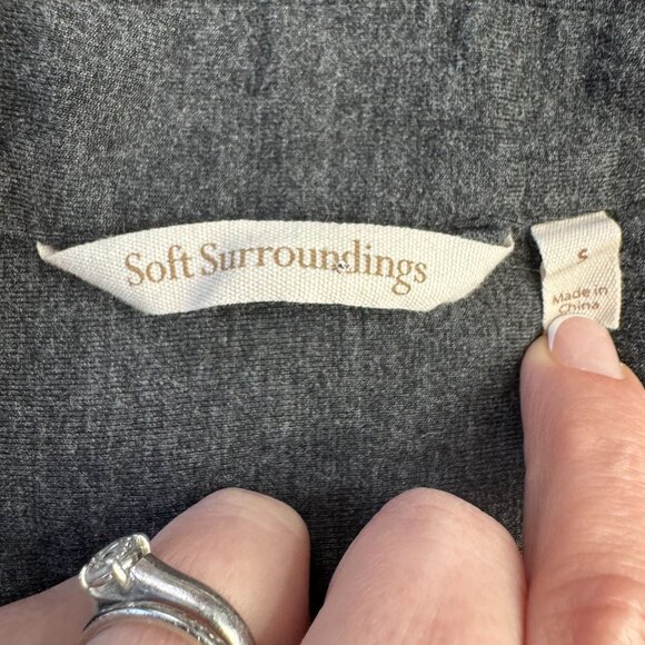 Soft Surroundings Jumpsuit Size‎ S Tamara Cozy Jersey Zip Front Long Sleeve Gray - Picture 6 of 7